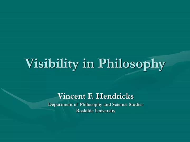 visibility in philosophy
