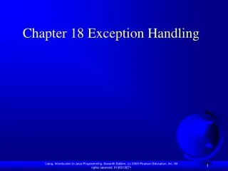 Chapter 18 Exception Handling