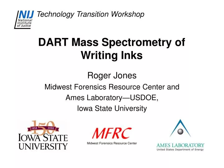 dart mass spectrometry of writing inks