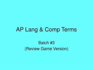 AP Lang &amp; Comp Terms