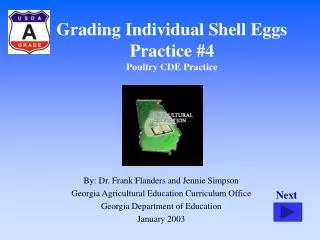 Grading Individual Shell Eggs Practice #4 Poultry CDE Practice