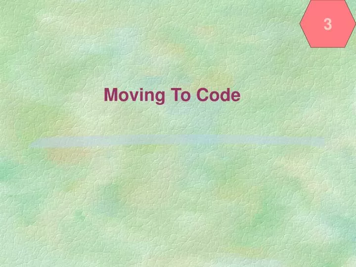 moving to code