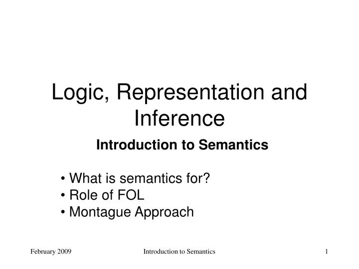 logic representation and inference