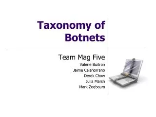 Taxonomy of Botnets