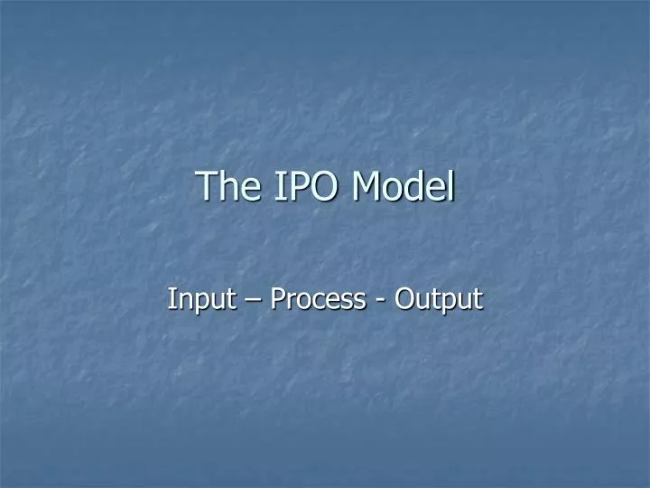 the ipo model
