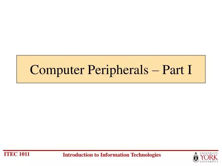 computer peripherals part i