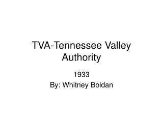 TVA-Tennessee Valley Authority
