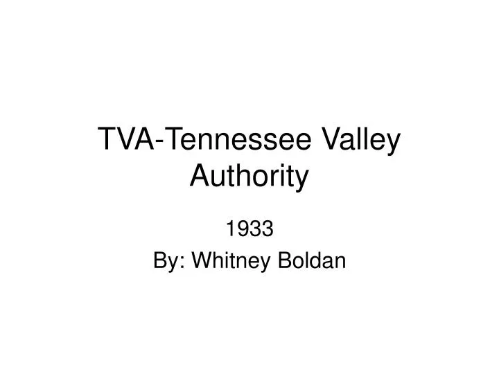 tva tennessee valley authority