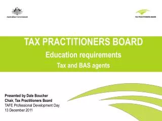 TAX PRACTITIONERS BOARD Education requirements Tax and BAS agents