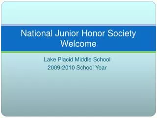 National Junior Honor Society Welcome