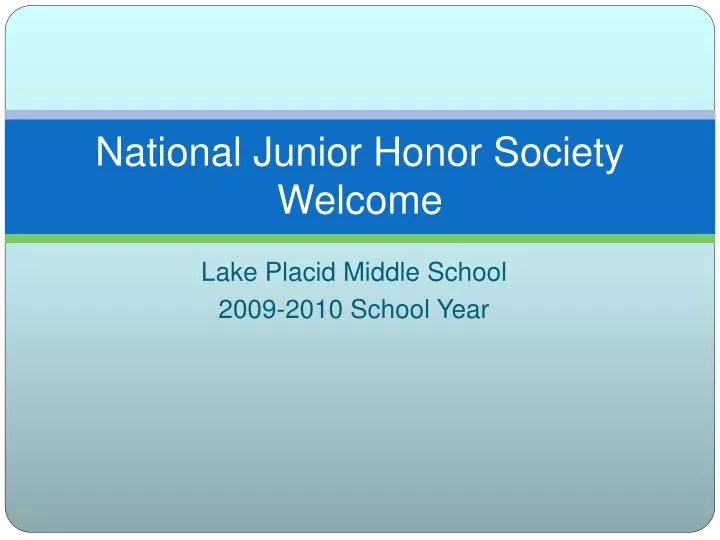 national junior honor society welcome
