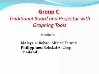 Group C : Traditional Board and Projector with Graphing Tools