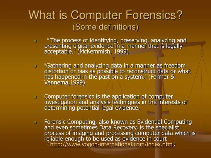 what is computer forensics some definitions