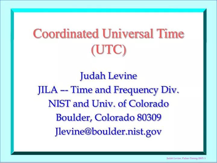 coordinated universal time utc
