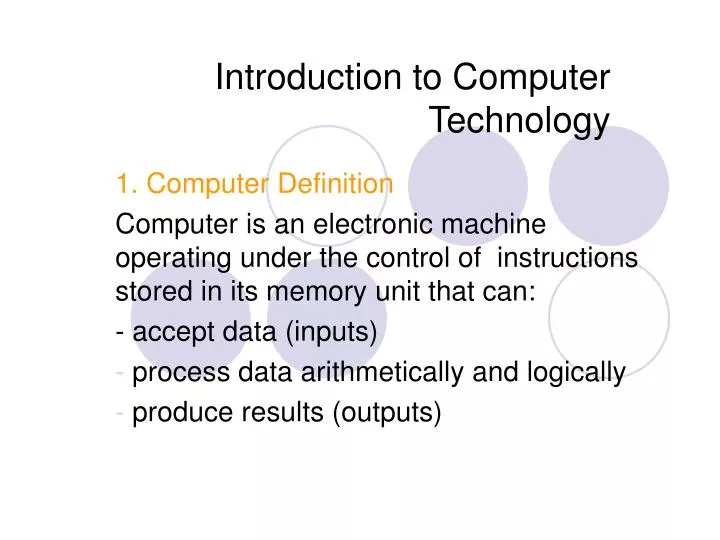 introduction to computer technology