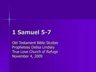 1 Samuel 5-7