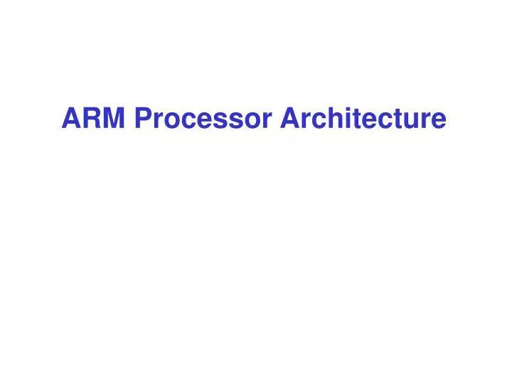 arm processor architecture