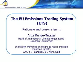 The EU Emissions Trading System (ETS)