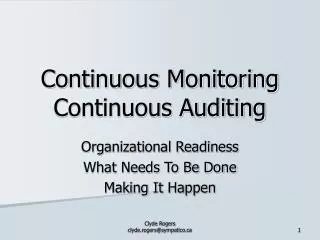 Continuous Monitoring Continuous Auditing
