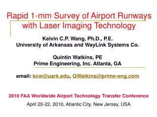 Rapid 1-mm Survey of Airport Runways with Laser Imaging Technology