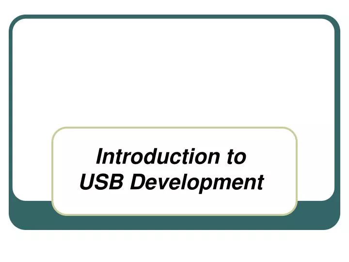 introduction to usb development
