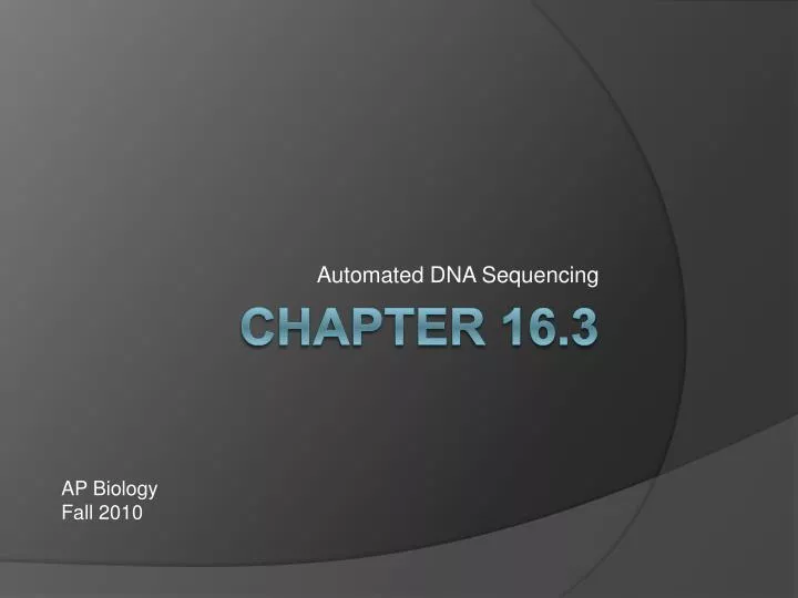 automated dna sequencing