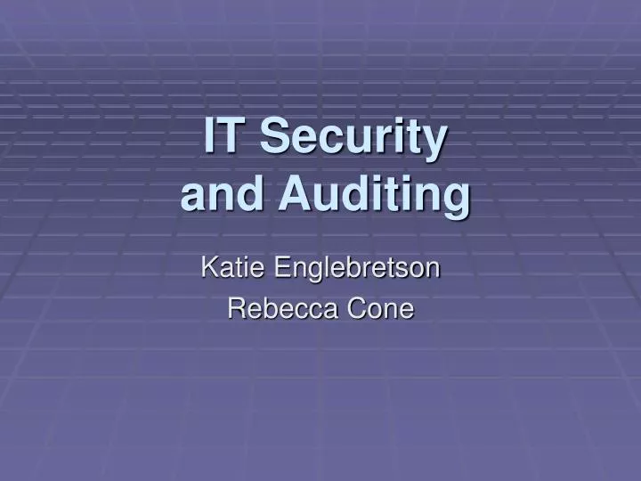 it security and auditing