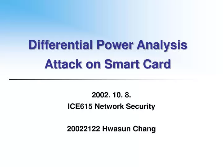 differential power analysis attack on smart card