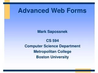 Advanced Web Forms