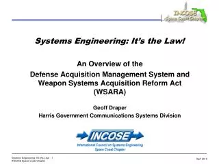 Systems Engineering: It’s the Law!