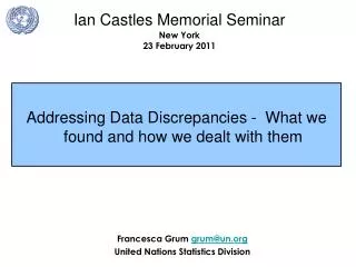 Addressing Data Discrepancies - What we found and how we dealt with them