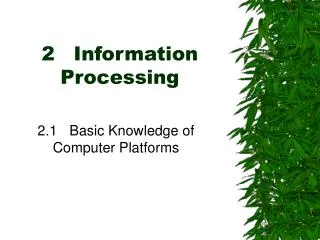 2	 Information Processing