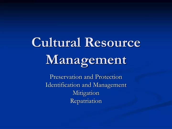 cultural resource management