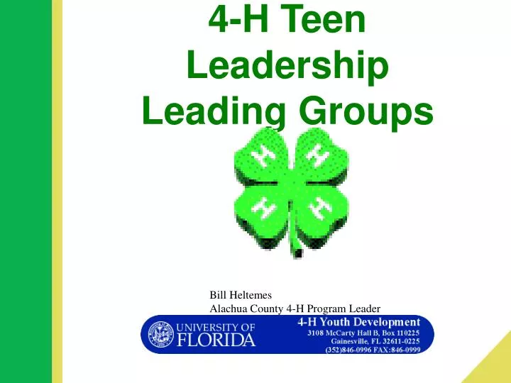 4 h teen leadership leading groups