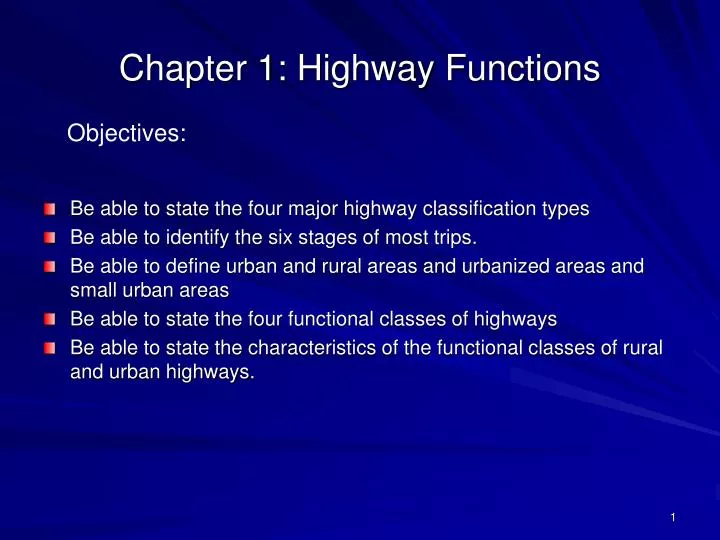 chapter 1 highway functions