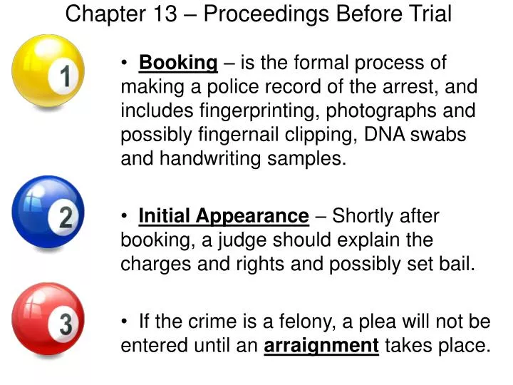 chapter 13 proceedings before trial