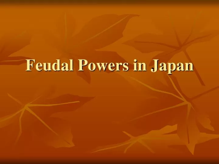 feudal powers in japan