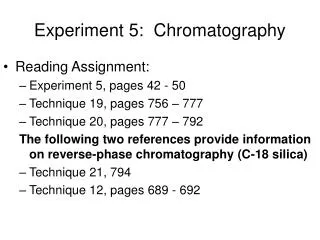 Experiment 5: Chromatography