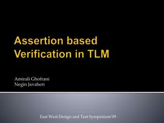 Assertion based Verification in TLM