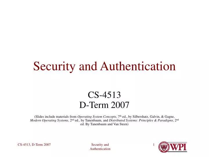 security and authentication