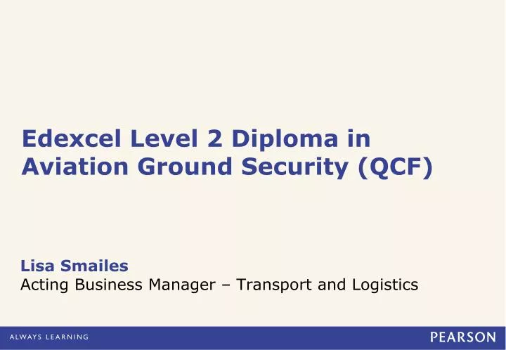 edexcel level 2 diploma in aviation ground security qcf