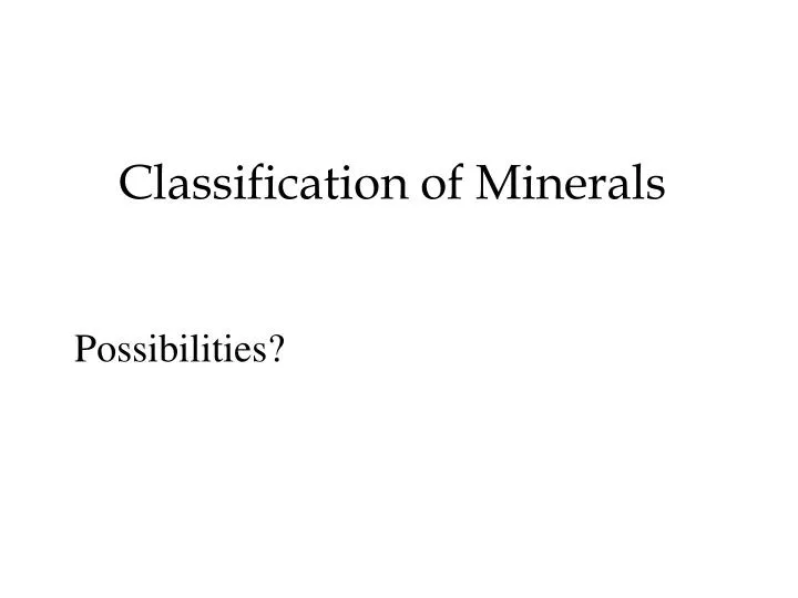 classification of minerals