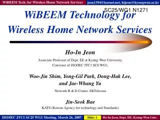 WiBEEM Technology for Wireless Home Network Services