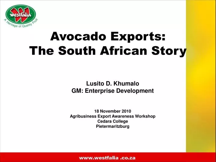 avocado exports the south african story