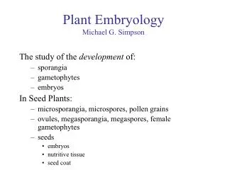 Plant Embryology Michael G. Simpson
