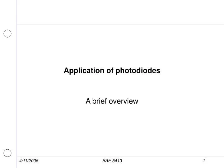 application of photodiodes