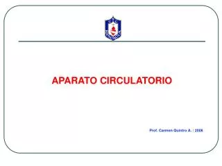 APARATO CIRCULATORIO Prof. Carmen Quintro A. / 2008