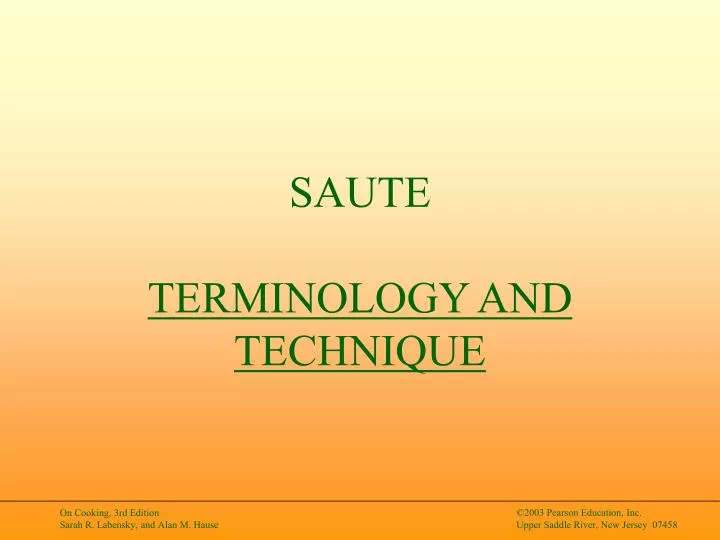 saute terminology and technique