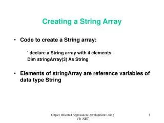Creating a String Array
