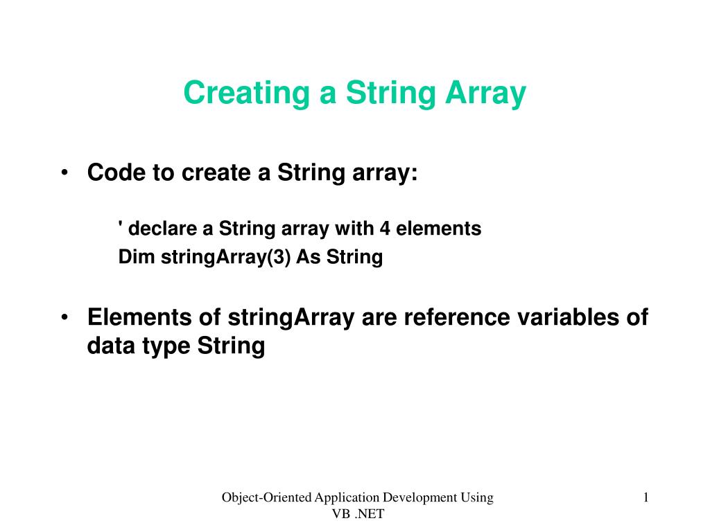 PPT - Creating a String Array PowerPoint Presentation, free download ...